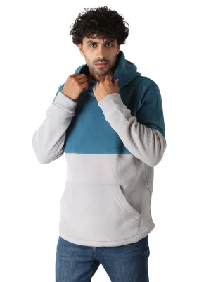 Polar Fleece Hoodie Shaped Hem - Men - Teal