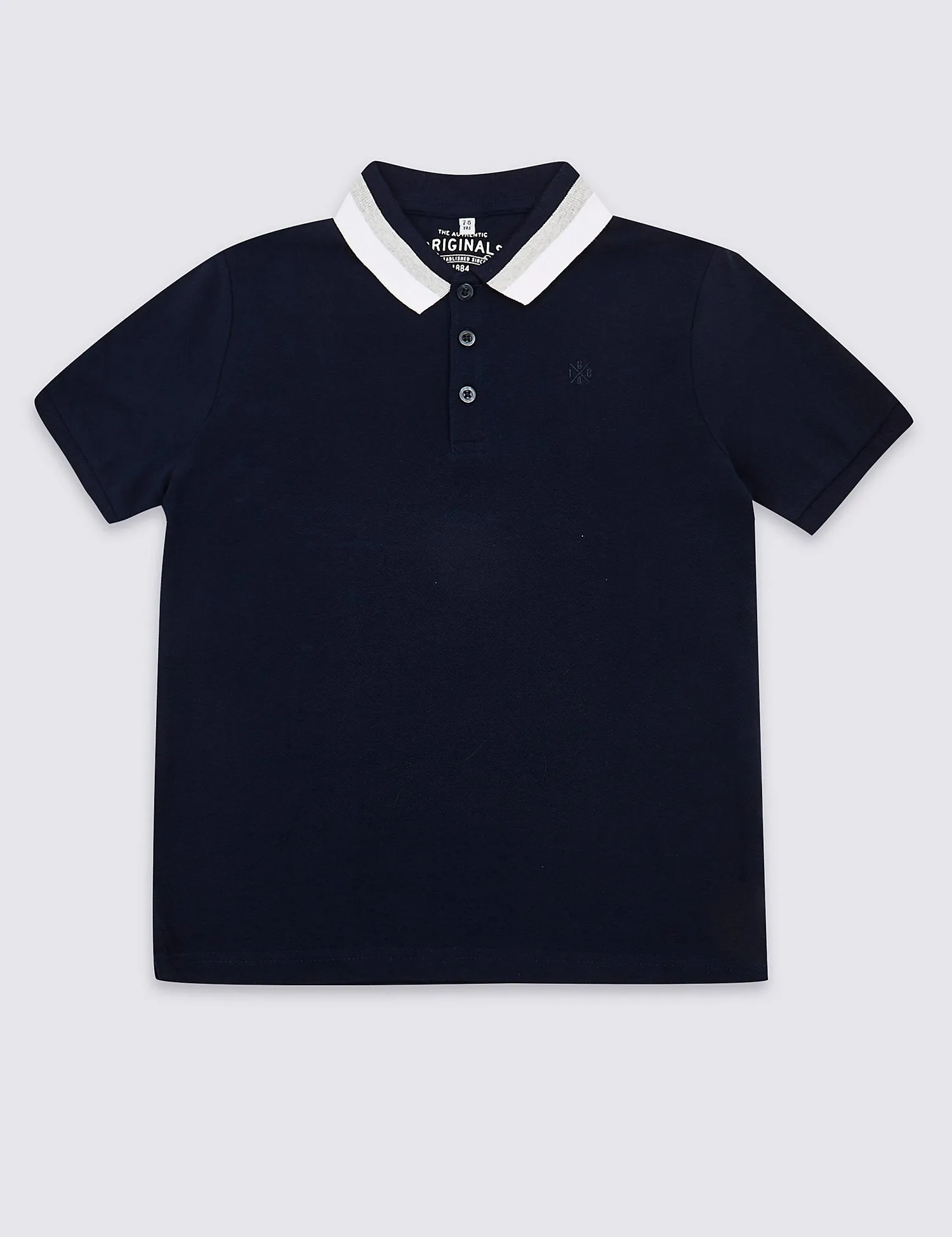 Polo Shirt with Striped Collar