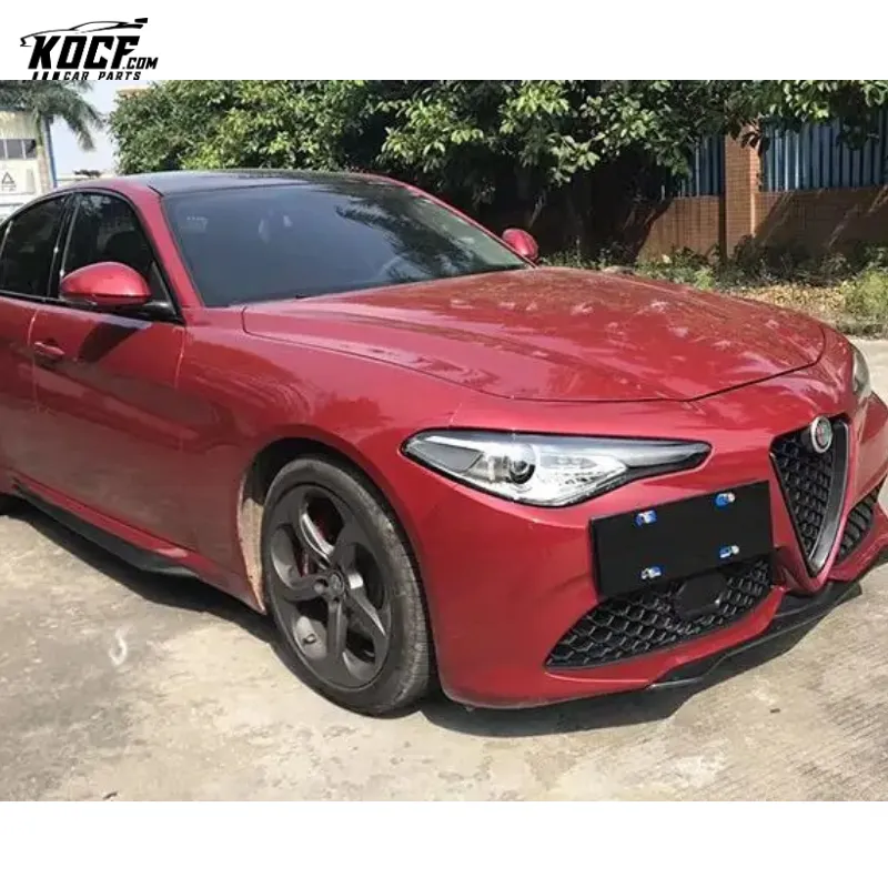 QV style Carbon Fiber Front Bumper Lower Splitter Spoiler Lip For Alfa Romeo Sport 17-19