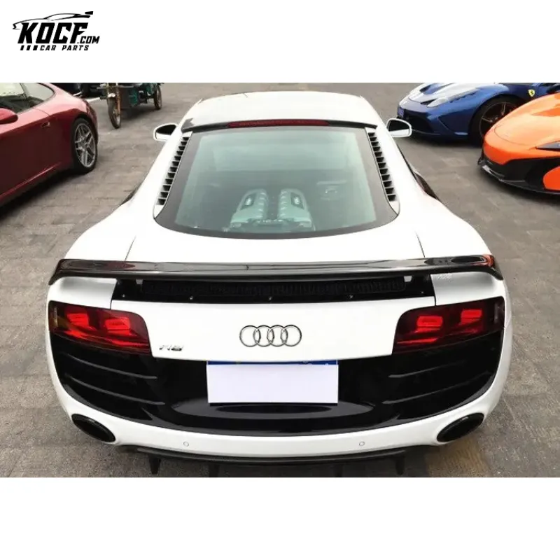 R8 V8 V10 COUPE GT style Carbon Fiber Rear Spoiler GT Wing with Base Panel Plate 10-15 MODEL