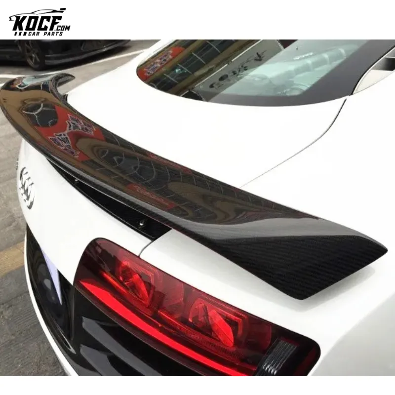 R8 V8 V10 COUPE GT style Carbon Fiber Rear Spoiler GT Wing with Base Panel Plate 10-15 MODEL