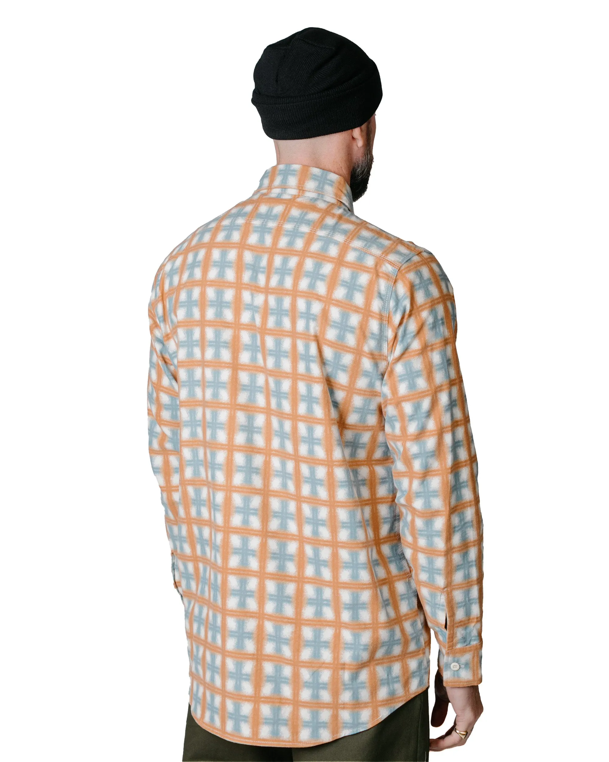 Randy's Garments 3-Pocket Work Shirt Brushed Poplin Stencil Plaid Natural