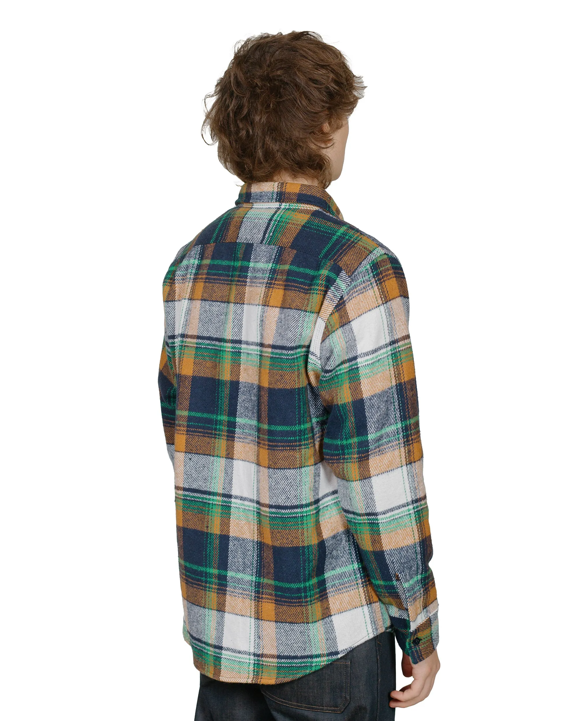 Randy's Garments 3-Pocket Work Shirt Heavy Brushed Flannel Plaid Green