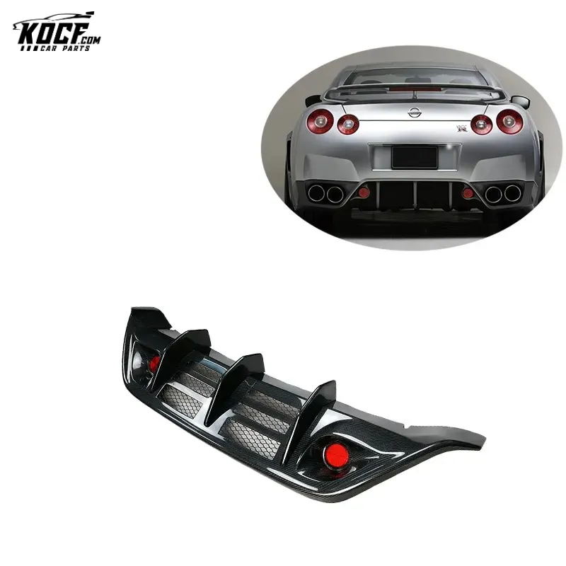 Rear Bumper Diffuser WD style carbon fiber Fit for Nissan Skyline GTR R35 2008-11