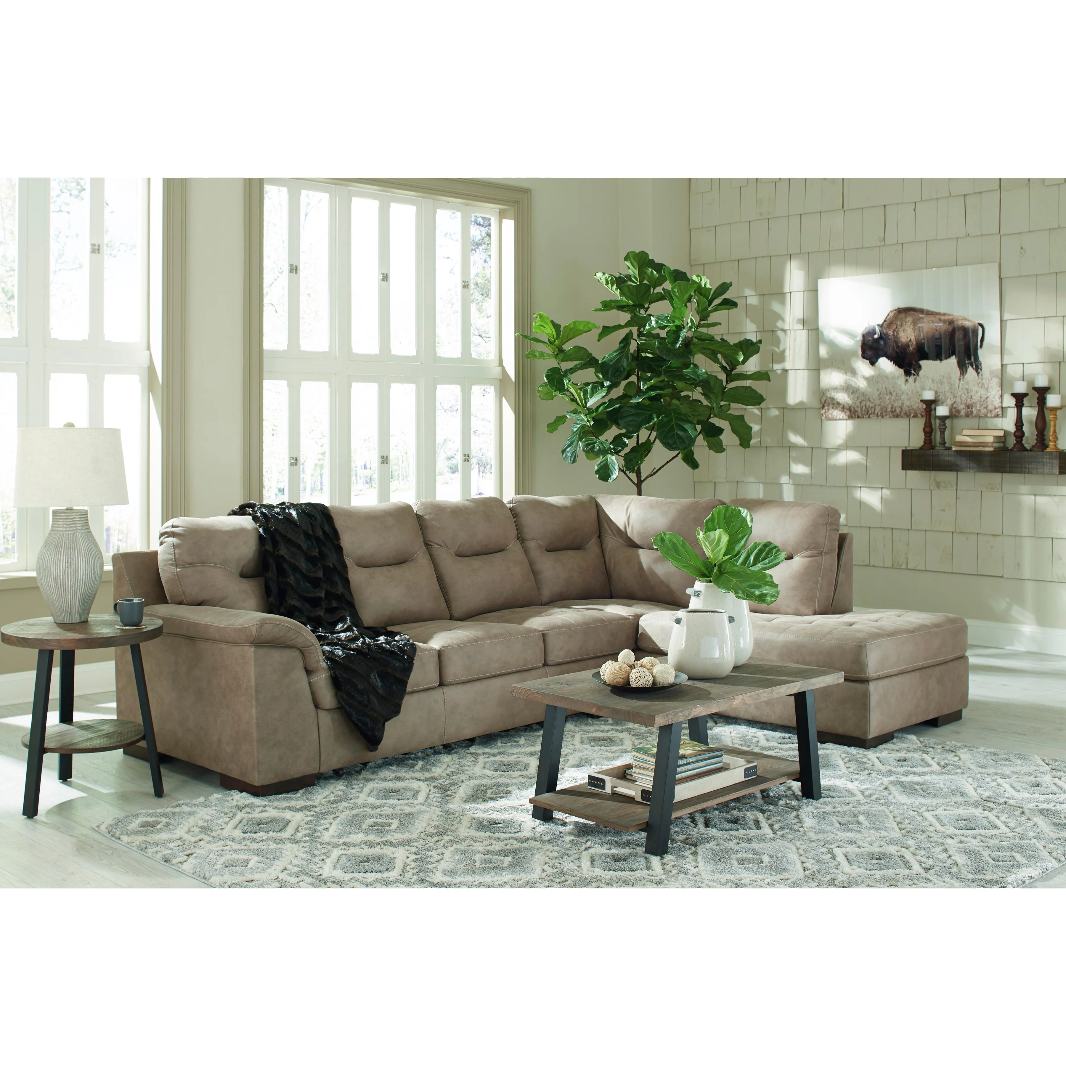 Signature Design by Ashley Maderla Leather Look 2 pc Sectional 6200366/6200317