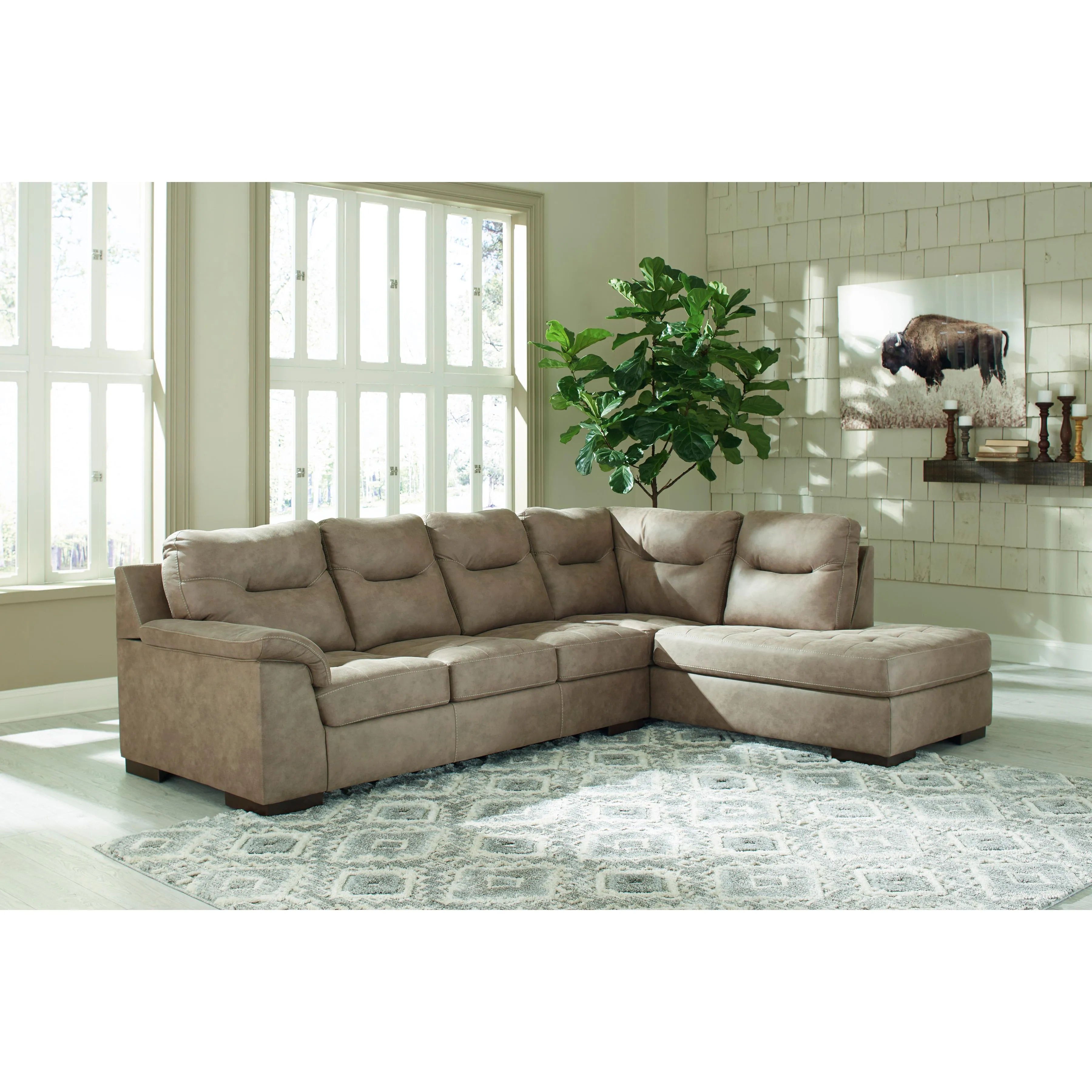 Signature Design by Ashley Maderla Leather Look 2 pc Sectional 6200366/6200317