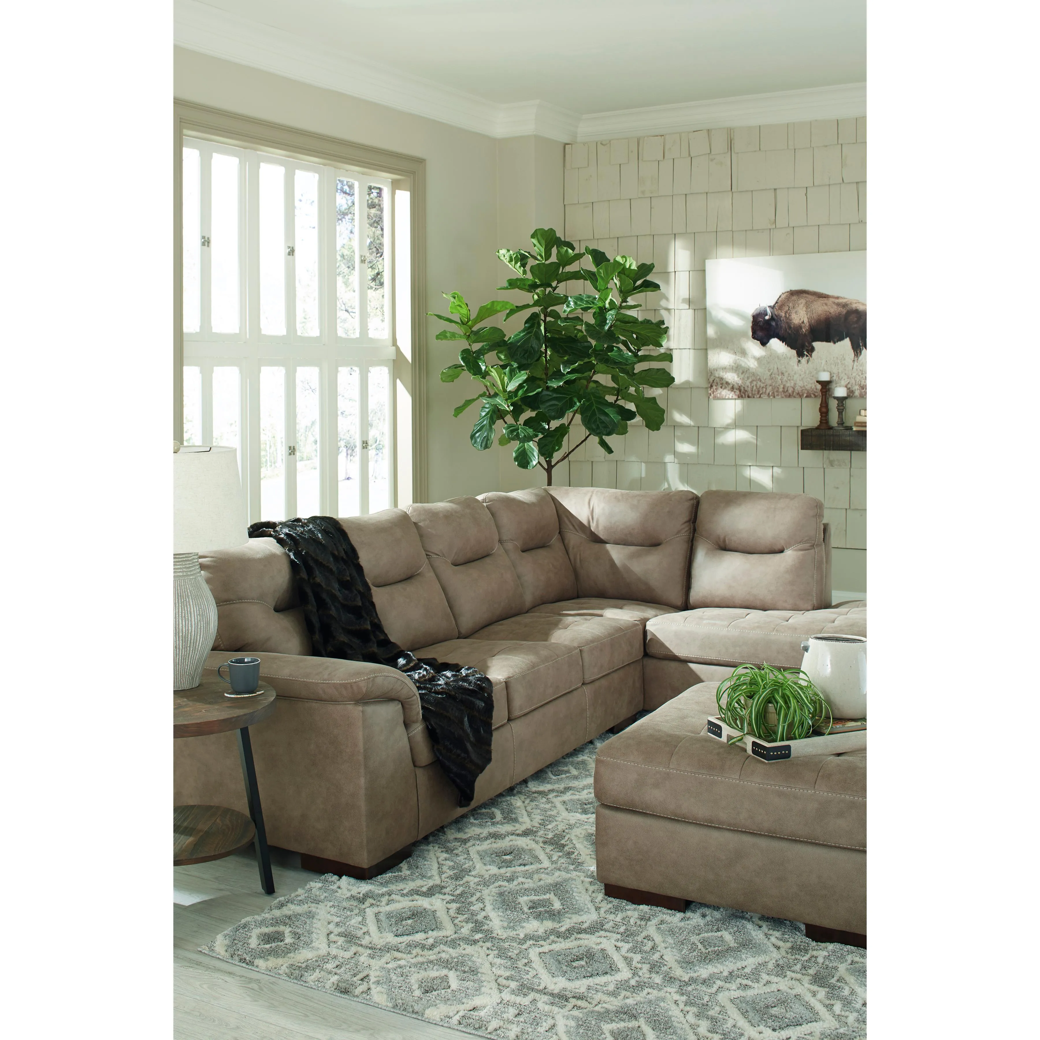 Signature Design by Ashley Maderla Leather Look 2 pc Sectional 6200366/6200317