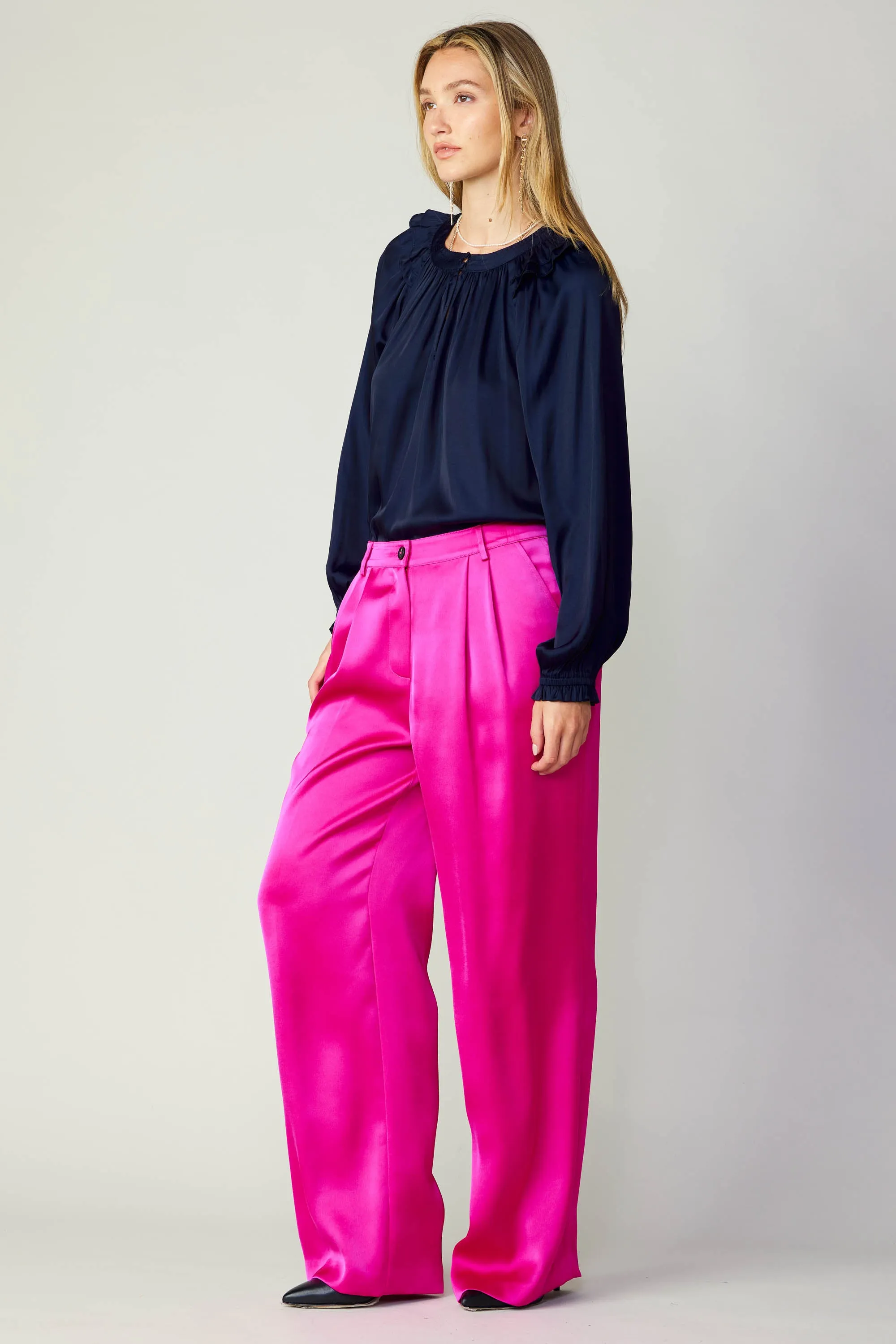 Silky Pintucked Trouser