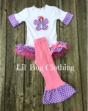 Sofia The First Boutique Girls Tulle Tee & Pant Outfit