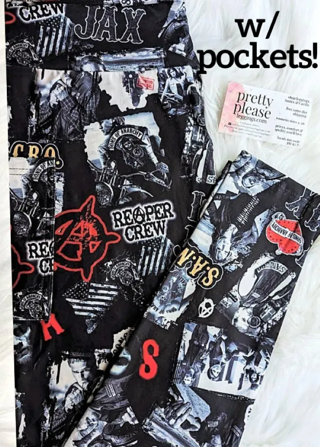 Sons of Anarchy SOA Super SOFT Yoga Band Leggings Netflix TV OS TC Plus rts