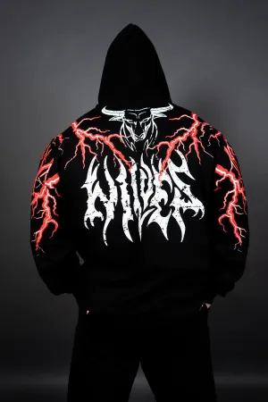 THUNDER STORM HOODIE (BLACK RED)