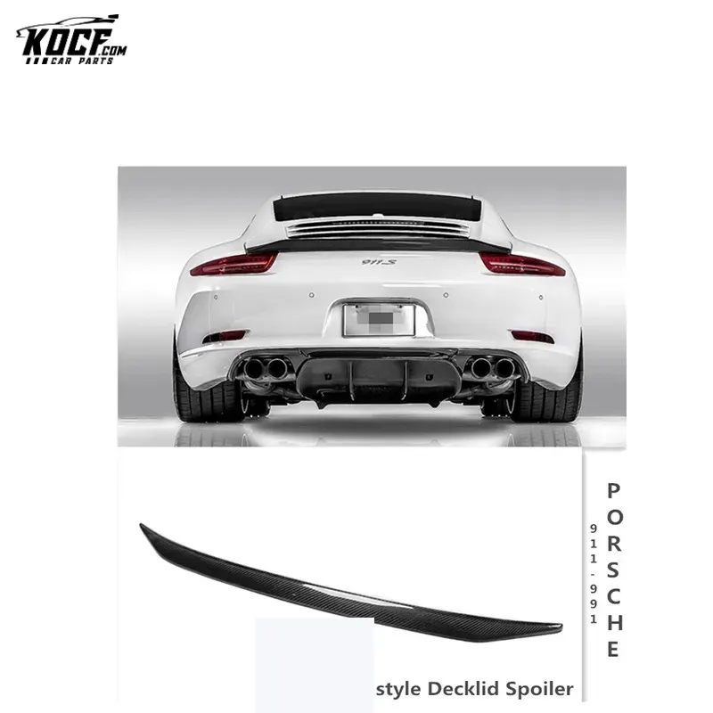 Vor style Carbon Fiber Rear Decklid Spoiler For Porsche 991 / 911 Carrera / S