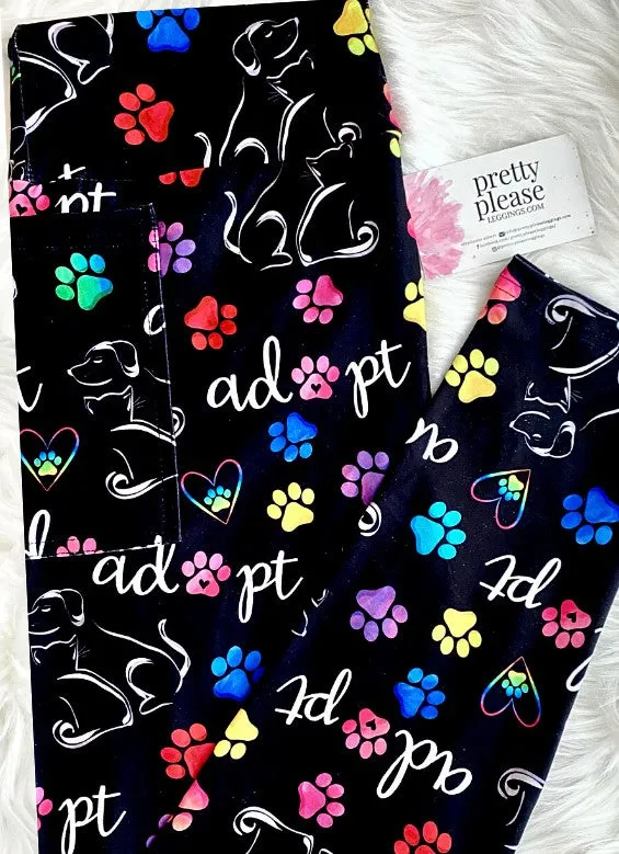 Who Saved Who? Adopt Your Bestie Dog Cat Lover Super SOFT Leggings Plus OS TC rts