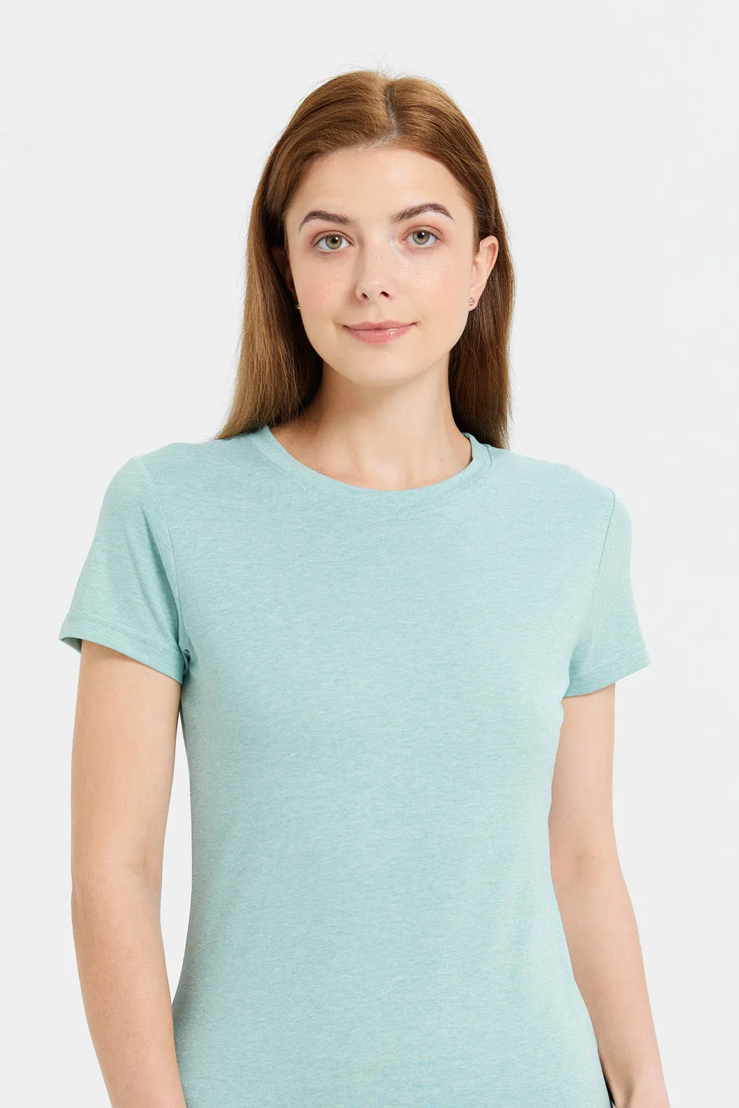 Women Mint Green  Short Sleeve T-Shirt