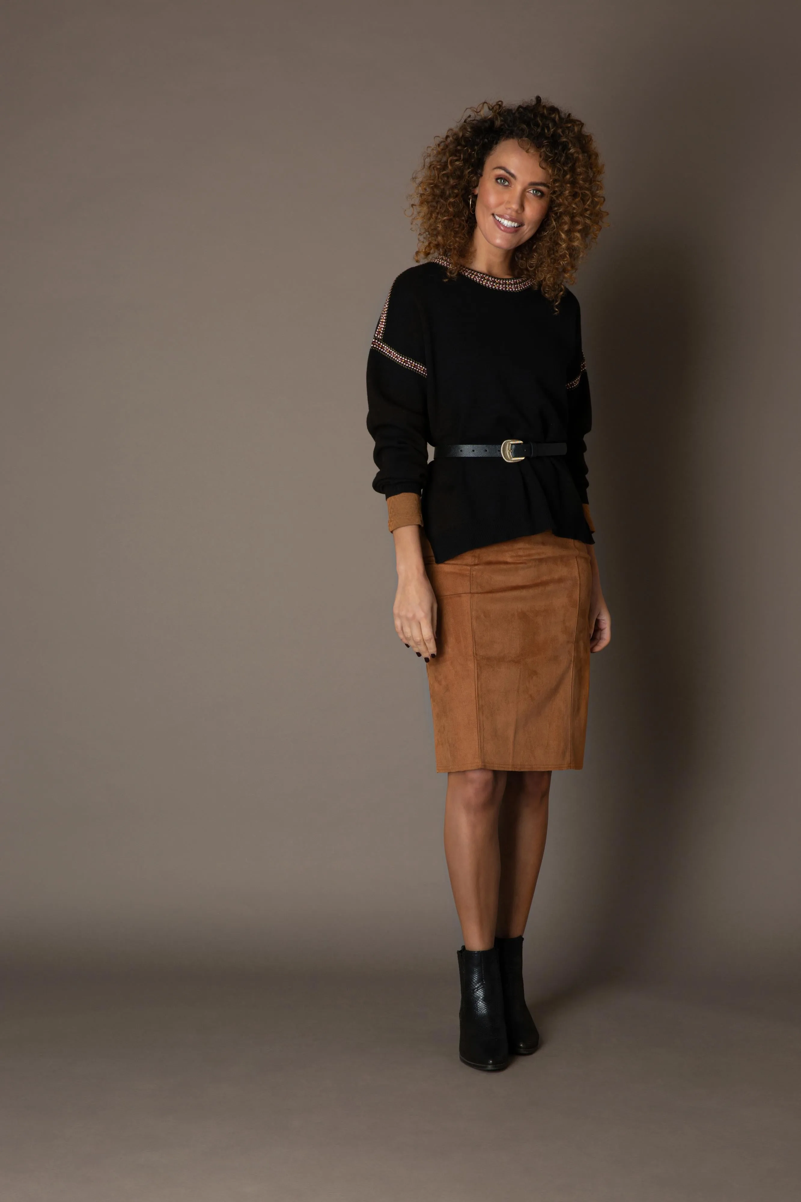 Yest - Suede Pencil Skirt