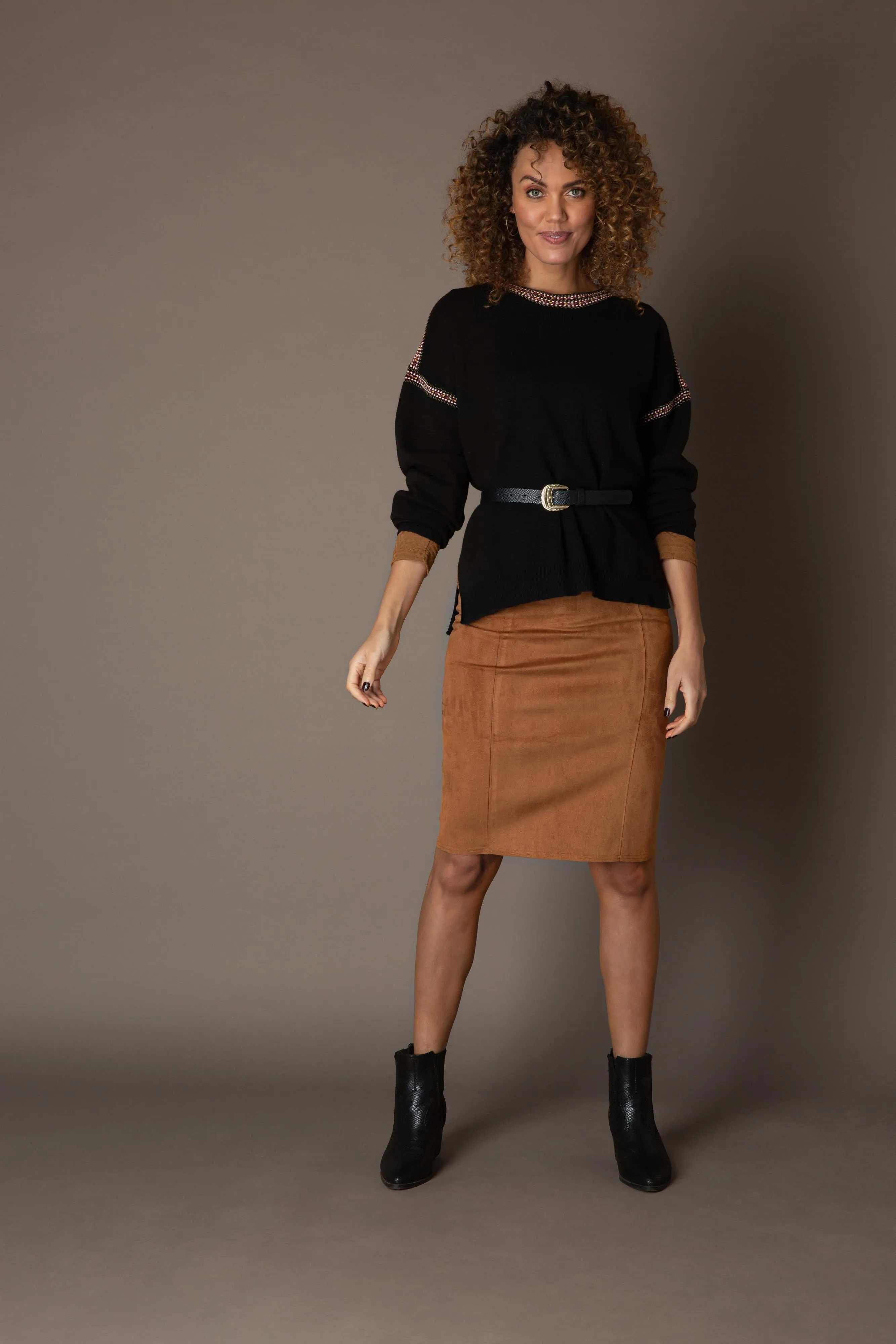 Yest - Suede Pencil Skirt