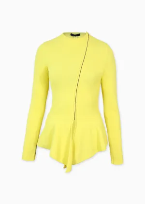 Yolanda - Asymmetrical Zip Peplum Jacket